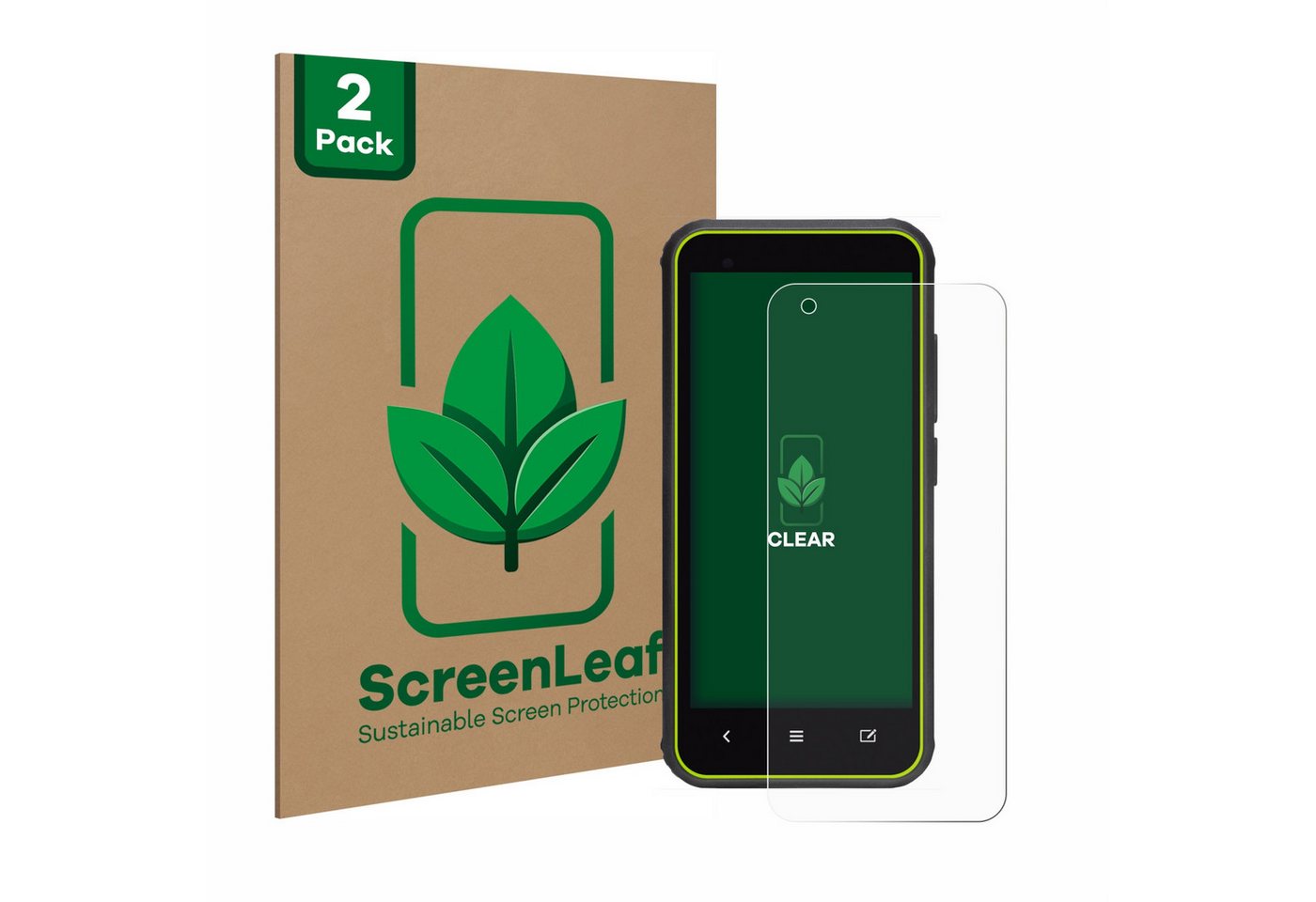 ScreenLeaf Displayschutzfolie Schutzfolie für SkyCaddie SX400, 2 Stück, nachhaltiger Displayschutz Schutz Folie Klar Transparent von ScreenLeaf