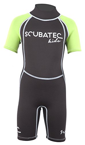 SCUBATEC 3mm Kindershorty Kids Wave, schwarz-grün, 116-122 (XS) von Scubatec