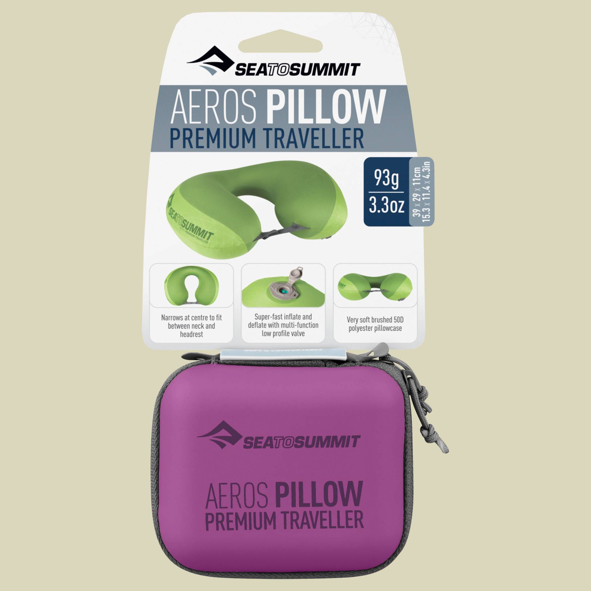 Aeros Premium Traveller Pillow fuchsia one size - magenta von Sea to Summit