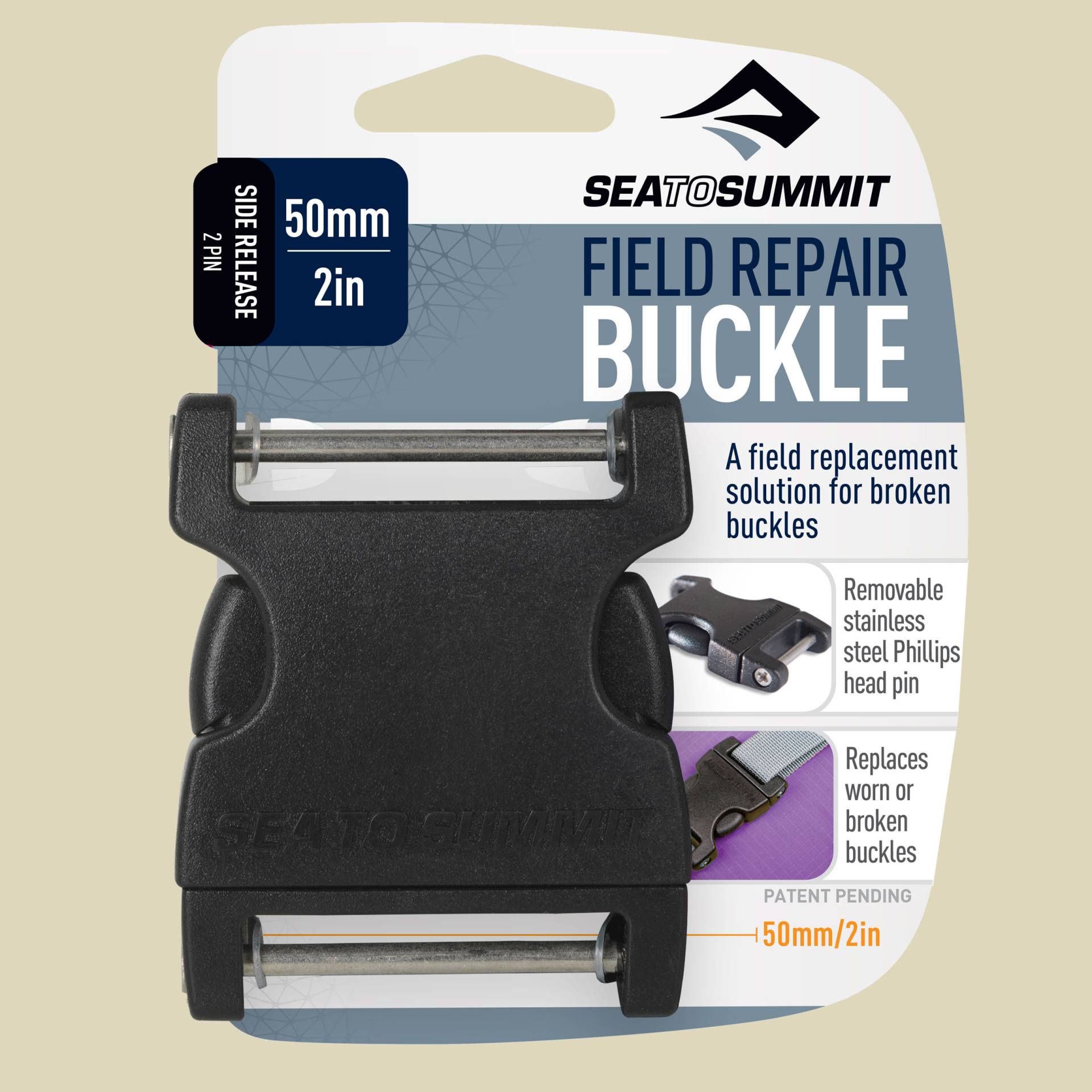 Field Repair Buckle Side Release 50 mm (2 Pin) von Sea to Summit