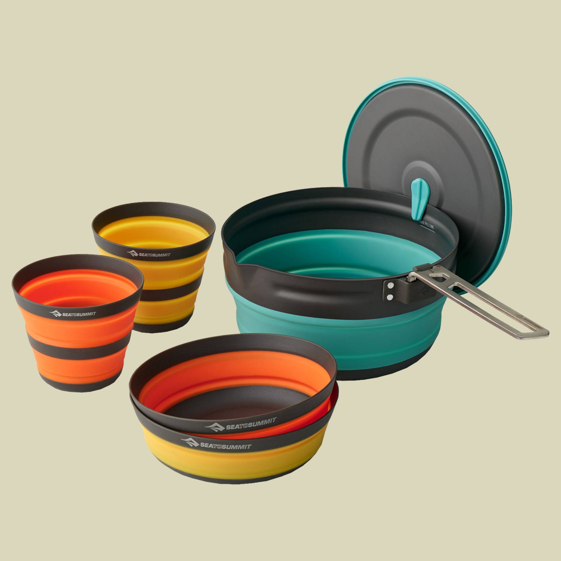 Frontier UL Collapsible Pot Cook Set w/ 2.2L Pot- [2P] [5 Piece] 2 Personen von Sea to Summit