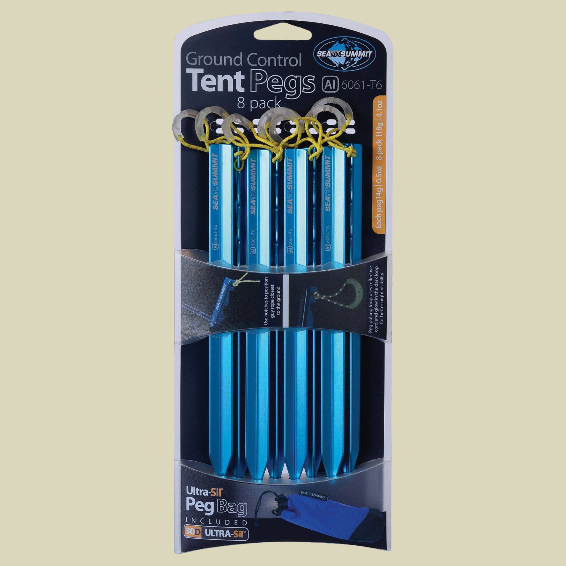 Ground Control Tent Pegs 8-er Packung Farbe blue Ground Control Tent Pegs 8-er Packung Farbe blue von Sea to Summit