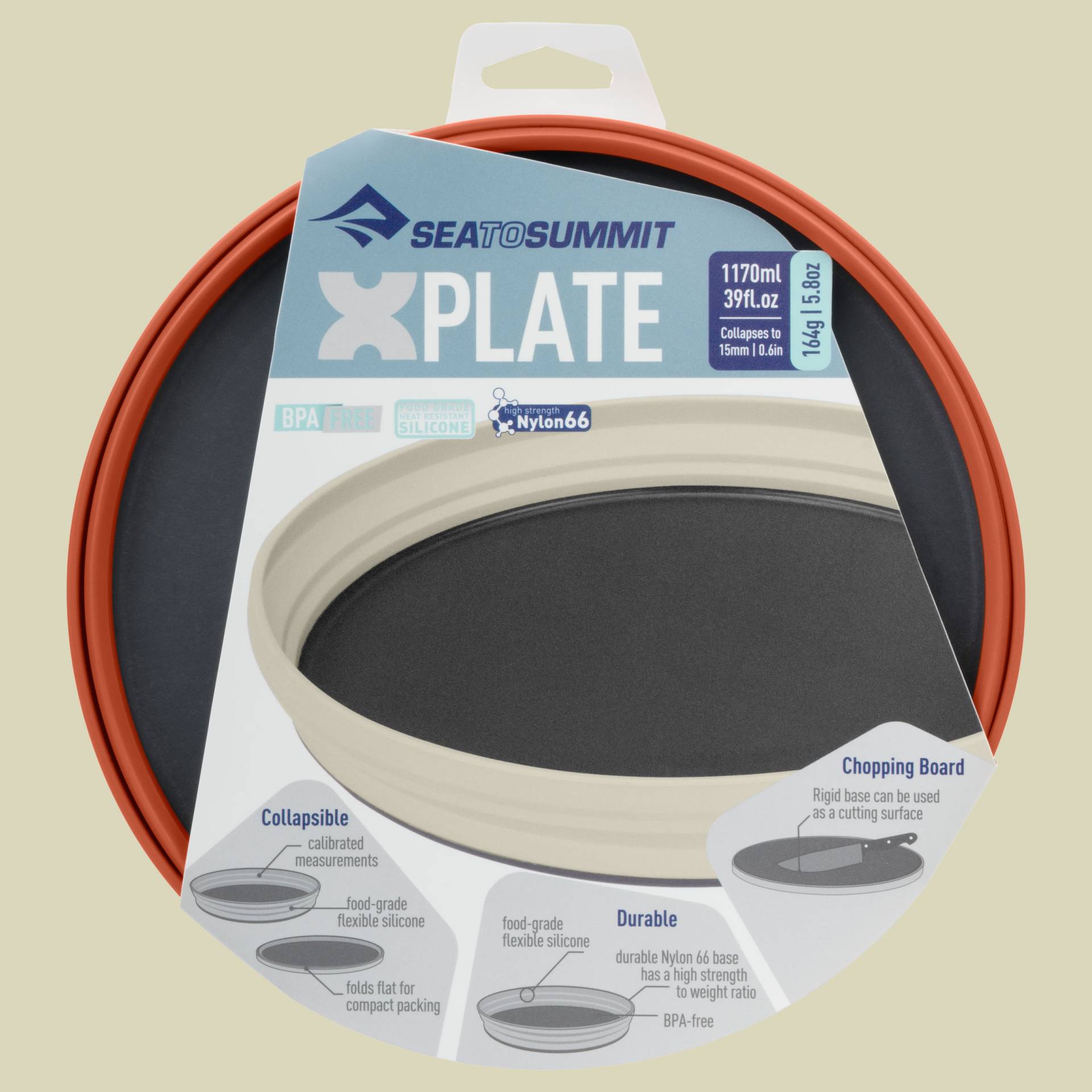 X-Plate Volumen 1170 Farbe rust von Sea to Summit