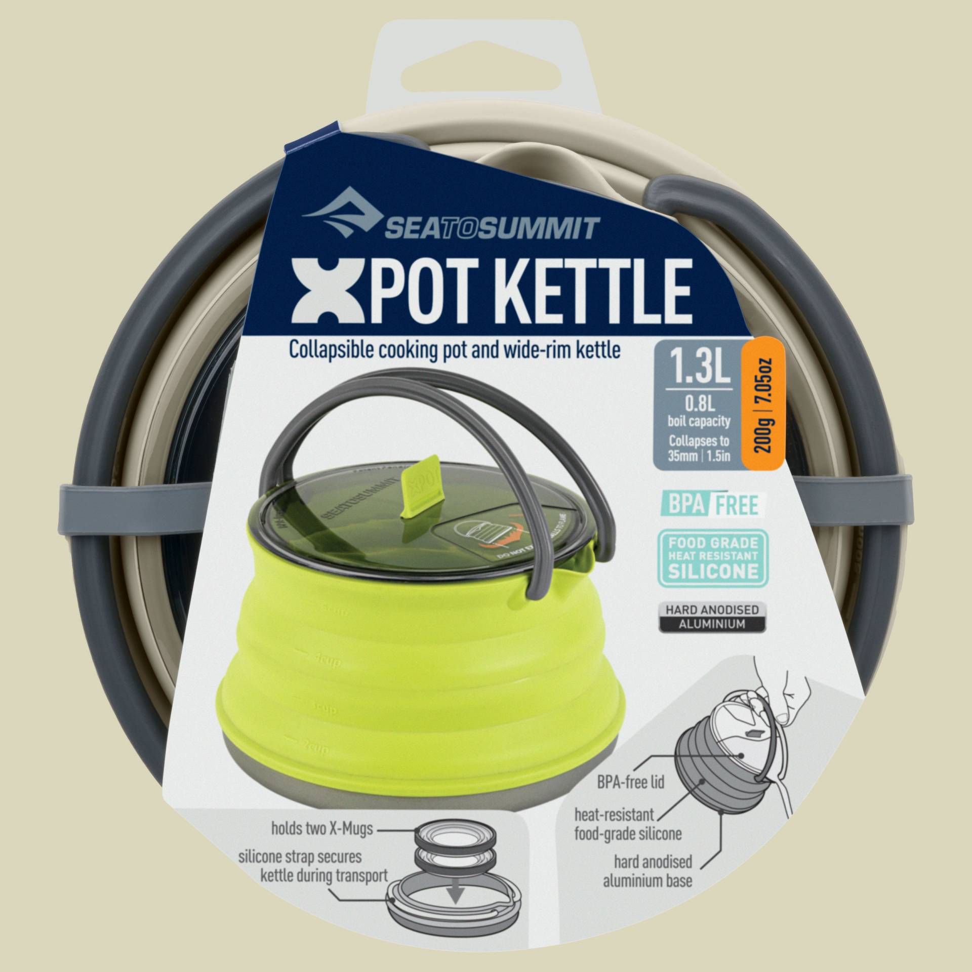 X-Pot Kettle 1.3  Größe 1,3 Liter Farbe sand von Sea to Summit
