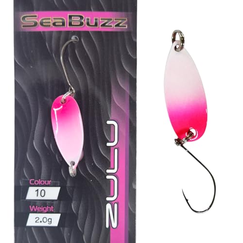 SEABUZZ Mini Barsch & Forellen Spoon Zulu 2g - Forellenköder & Barschköder mit Angelhaken - Blinker Forelle & Raubfisch Angeln Köder - Sport Fischköder - Kunstköder - Wobbler – Angelzubehör (#10) von SeaBuzz