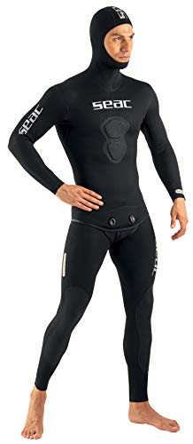 SEAC Herren Black Shark 3mm Tauchanzug und Apnoe aus Neopren, 3 mm, zweiteilig, innen geteilt, Schwarz, XL SEAC Herren Black Shark 3mm Tauchanzug und Apnoe aus Neopren, 3 mm, zweiteilig, innen geteilt, Schwarz, XL von Seac
