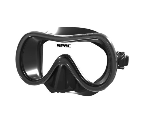 Seac Kinder Maske Salina MD S/BL, Schwarz/Schwarz, Medium Fit von Seac