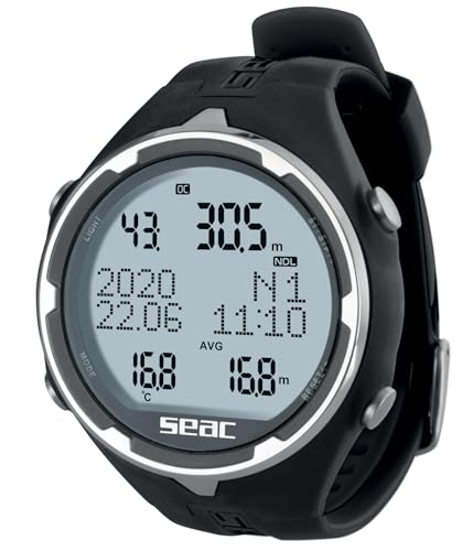 Seac Action, Tauchcomputer für Gerätetauchen und Freediving, Logbuch, Dive Planner, Safety Alarme, schwarz Seac Action, Tauchcomputer für Gerätetauchen und Freediving, Logbuch, Dive Planner, Safety Alarme, schwarz von Seac