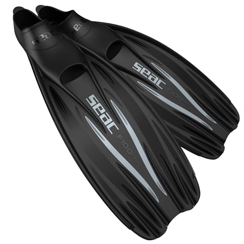 Seac F 100 Pro, Pinne da Subacquea Ultra Leggera a Scarpetta Chiusa, per Immersioni e Snorkeling, Nero, 44/45 Seac F 100 Pro, Pinne da Subacquea Ultra Leggera a Scarpetta Chiusa, per Immersioni e Snorkeling, Nero, 44/45 von Seac