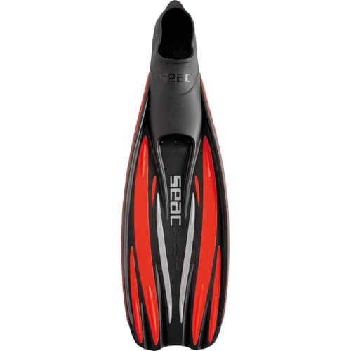 Seac F 100 Pro, Pinne da Subacquea Ultra Leggera a Scarpetta Chiusa, per Immersioni e Snorkeling, Rosso, 42/43 von Seac