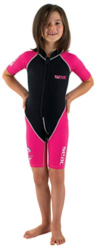 Seac Unisex Youth Seac Dolphin, Shorty Wetsuit for Kids in a 1,5mm Neoprene and Lycra for Swimming, Snorkelling and Playing in The Water, Black/Pink, 7 Years Seac Unisex Youth Seac Dolphin, Shorty Wetsuit for Kids in a 1,5mm Neoprene and Lycra for Swimming, Snorkelling and Playing in The Water, Black/Pink, 7 Years von Seac