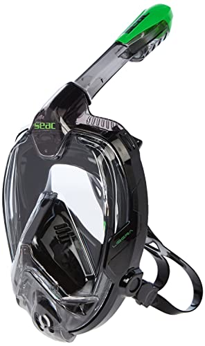 Seac Libera, Vollgesichtmaske zum Schnorcheln mit Schnellverschluss-Schnallen, schwarz/grün, L/XL Seac Libera, Vollgesichtmaske zum Schnorcheln mit Schnellverschluss-Schnallen, schwarz/grün, L/XL von Seac