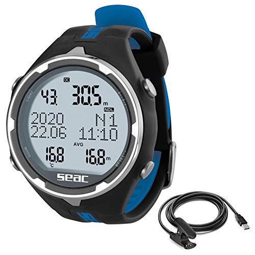 Seac Action, Tauchcomputer für Gerätetauchen und Freediving, Logbuch, Dive Planner, Safety Alarme, schwarz/blau + usb Seac Action, Tauchcomputer für Gerätetauchen und Freediving, Logbuch, Dive Planner, Safety Alarme, schwarz/blau + usb von Seac