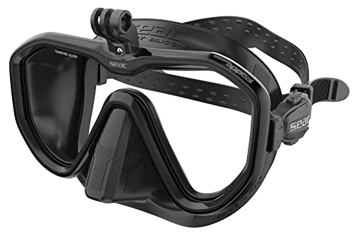 SEAC Unisex-Adult Appeal Pro Italien hergestellte Einglas-Tauchmaske mit universeller Action-Cam-Halterung, schwarz, Standard von Seac