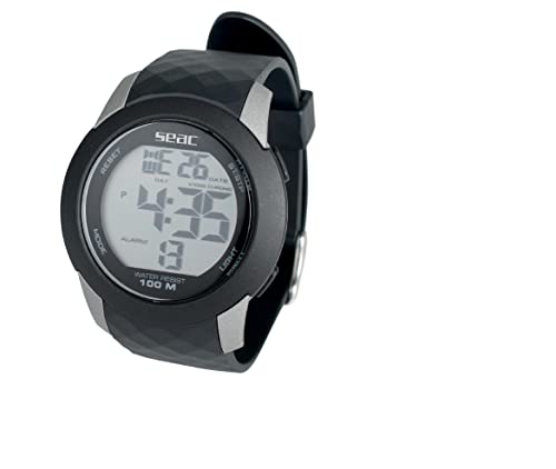 SEAC Unisex Erwachsene Chronos Digitale Uhr, wasserdicht bis 100 m, Schwarz, Standard SEAC Unisex Erwachsene Chronos Digitale Uhr, wasserdicht bis 100 m, Schwarz, Standard von Seac