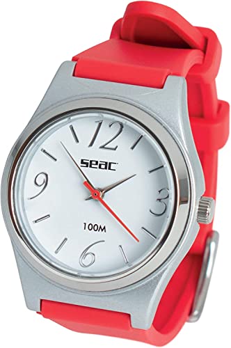 SEAC Unisex Erwachsene Classic Damenuhr, wasserdicht, 100 m, Edelstahl, Korallenrot, Standard SEAC Unisex Erwachsene Classic Damenuhr, wasserdicht, 100 m, Edelstahl, Korallenrot, Standard von Seac