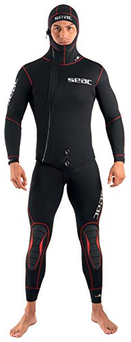 Seac Herren Neoprenanzug Privilege Flex 5 mm Neoprenanzug mit Kapuze und Latzhose 3XL Schwarz von Seac