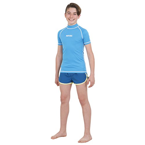 SEAC T-Sun Short Kinder Kid, Rashguard, kurzärmelig, Sonnenschutz 97,5 Prozent, hellblau, 3 von Seac