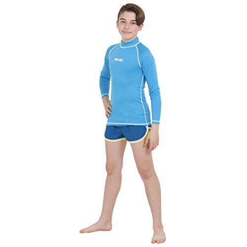 Seac T-Sun Long Kid, schützendes Rash Guard-Tauchshirt für Kinder zum Schnorcheln und Schwimmen mit Sonnenschutz von Seac