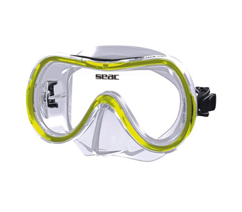 Seac Kinder Maske SALINA MD S/KL, Gelb, Medium Fit von Seac