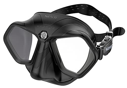 SEAC Unisex-Adult Raptor kleinvolumige Maske zum Freitauchen und Speerfischen, schwarz, Standard von Seac