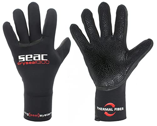 Seac Dry Seal, High Stretch Premium Neopren Tauchhandschuhe, 3 mm für Herren und Damen, Schwarz, L Seac Dry Seal, High Stretch Premium Neopren Tauchhandschuhe, 3 mm für Herren und Damen, Schwarz, L von Seac
