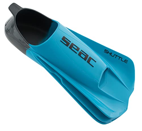 SEAC Unisex-Adult Shuttle Flex Kurze Schwimmflossen aus 100% Silikon, hell blau, 37/38 von Seac