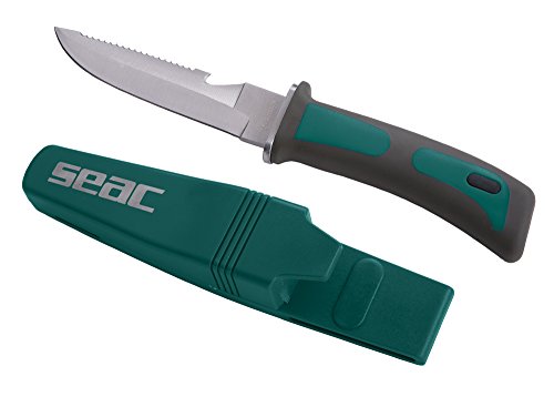Seac Sub Bat Scuba Messer aus gehärtetem Edelstahl – Klinge 12 cm, grün von Seac