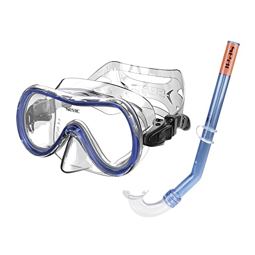 Seac Uni Snorkeling Set Salina MD, Blau, Medium Fit von Seac