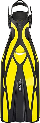 SEAC Unisex-Adult F1 Ultraleichte Tauchflossen 730 Gramm für eine Höchstleistung beim Tauchen, Verstellbarer Riemen, gelb, 34/36 SEAC Unisex-Adult F1 Ultraleichte Tauchflossen 730 Gramm für eine Höchstleistung beim Tauchen, Verstellbarer Riemen, gelb, 34/36 von Seac