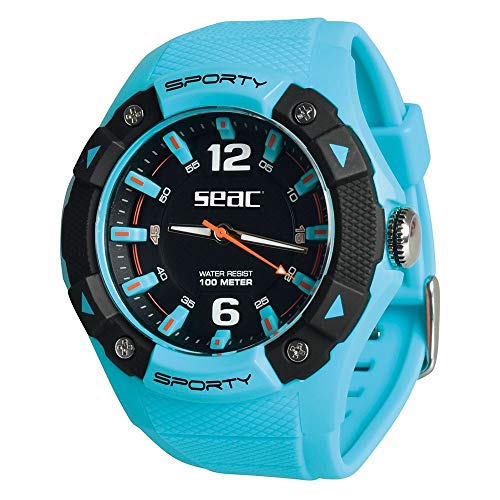 Seac Armbanduhr mit Gummiband, Wasserdicht 100 mt 1470001080000A, Hellblau Seac Armbanduhr mit Gummiband, Wasserdicht 100 mt 1470001080000A, Hellblau von Seac