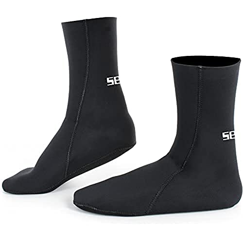 SEAC Unisex-Adult Standard Socken zum Tauchen BZW. Speerfischen, schwarz, XXL von Seac
