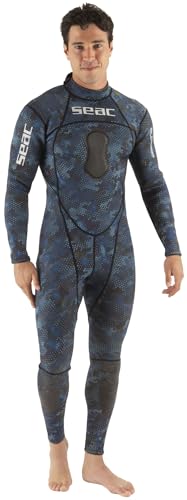 SEAC Blue Sea, einteiliger Tauchanzug, 1,5 mm, Herren, camo Blue, XXL SEAC Blue Sea, einteiliger Tauchanzug, 1,5 mm, Herren, camo Blue, XXL von Seac