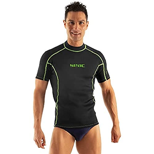 Seac Fit Short, 2 mm Neopren-Kurzarmshirt, ideal als Tauchunterwäsche oder als Rash Guard zum Surfen und Schwimmen von Seac