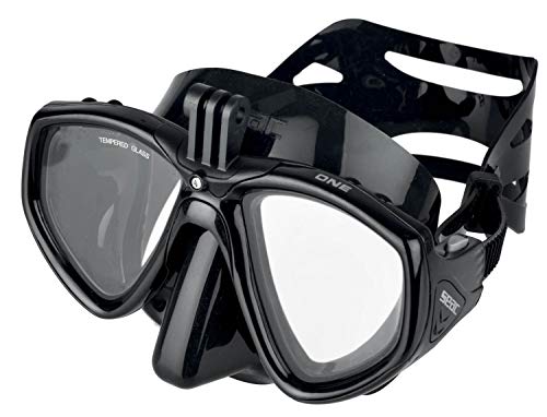 Seac One Pro Maske mit Adapter für GoPro Videokamera zum Tauchen und Schnorcheln, schwarz, Standard Seac One Pro Maske mit Adapter für GoPro Videokamera zum Tauchen und Schnorcheln, schwarz, Standard von Seac