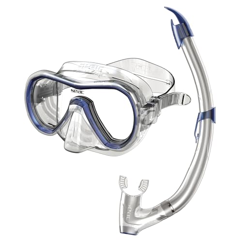 Seac Set Giglio Valve, Schnorchelset mit Maske und Schnorchel mit Wasserausblasventil für Erwachsene Seac Set Giglio Valve, Schnorchelset mit Maske und Schnorchel mit Wasserausblasventil für Erwachsene von Seac