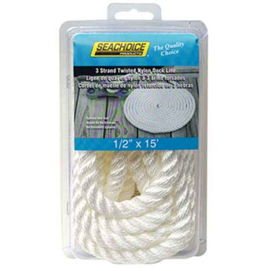 Seachoice 3 Strand Dockline Nylon Braided Rope Weiß 19 mm x 7.6 m Seachoice 3 Strand Dockline Nylon Braided Rope Weiß 19 mm x 7.6 m von Seachoice