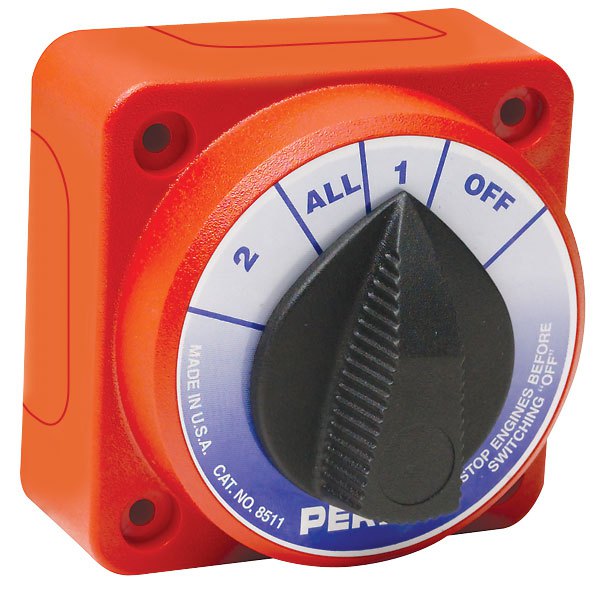 Seachoice Compact Battery Selector Switch Panel Orange von Seachoice