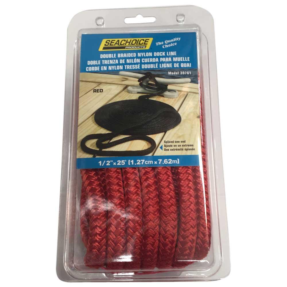 Seachoice Double Braided Dock Line 13 Mm Rot 7.6 m von Seachoice