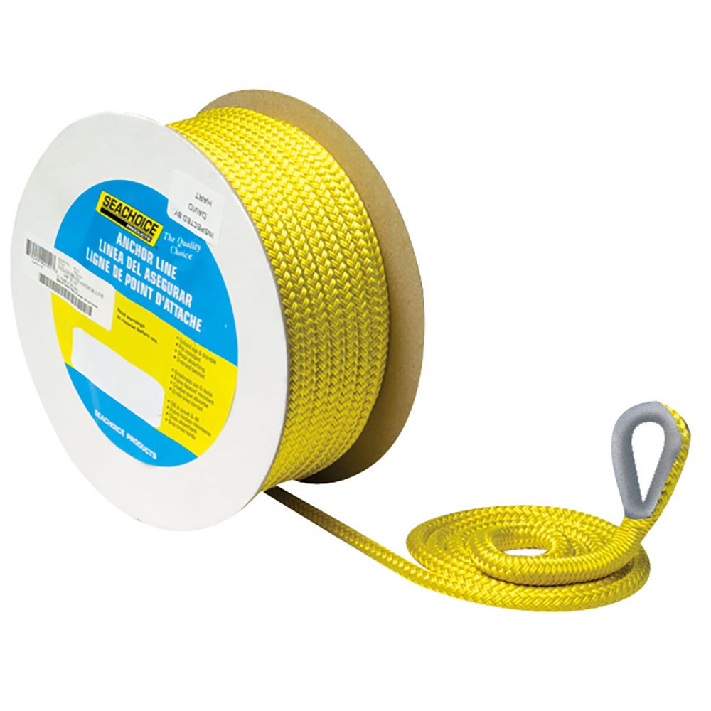 Seachoice Nylon Double Braid Anchor Rope 30.5 M Gelb 3/8´´ von Seachoice