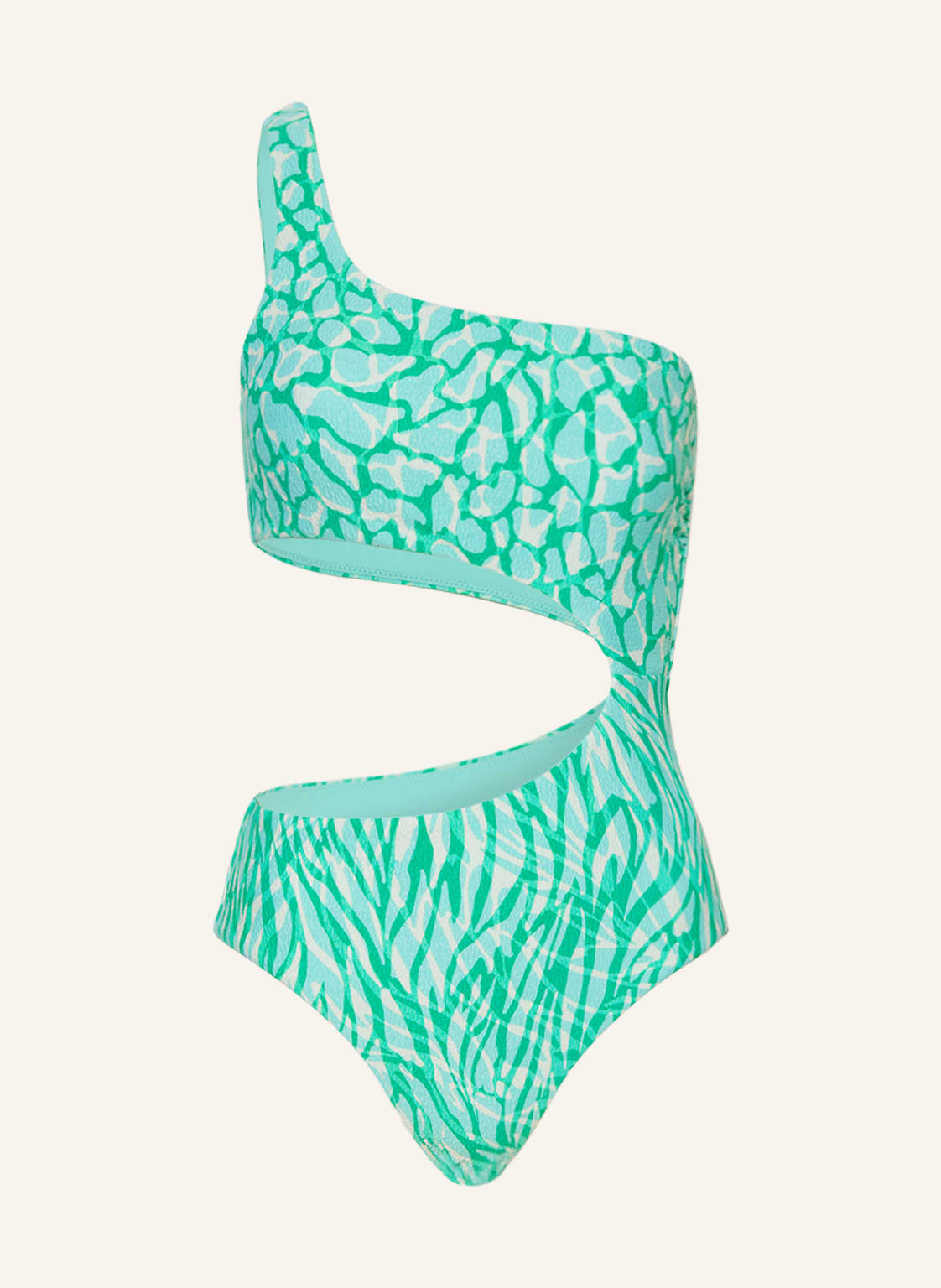 Seafolly One-Shoulder-Badeanzug Animal Instinct gruen Seafolly One-Shoulder-Badeanzug Animal Instinct gruen von Seafolly