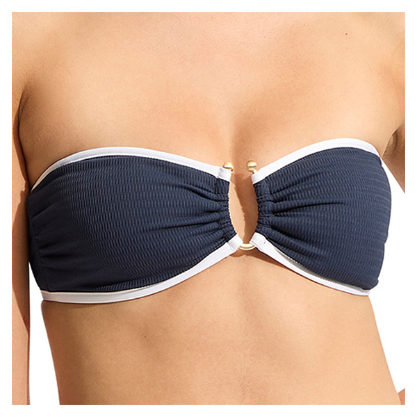 Seafolly - Women's Beach Bound Ring Front Bandeau - Bikini-Top Gr 38 blau Seafolly - Women's Beach Bound Ring Front Bandeau - Bikini-Top Gr 38 blau von Seafolly