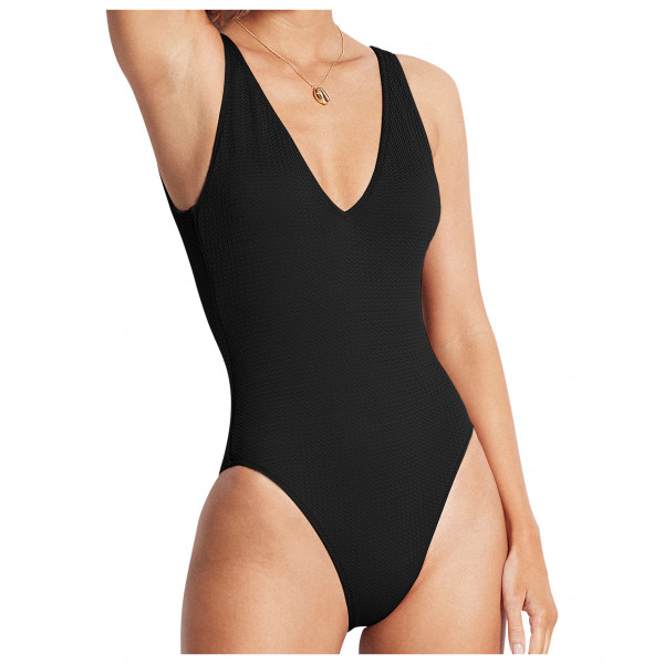 Seafolly - Women's Sea Dive Deep V Neck One Piece - Badeanzug Gr 8 schwarz von Seafolly