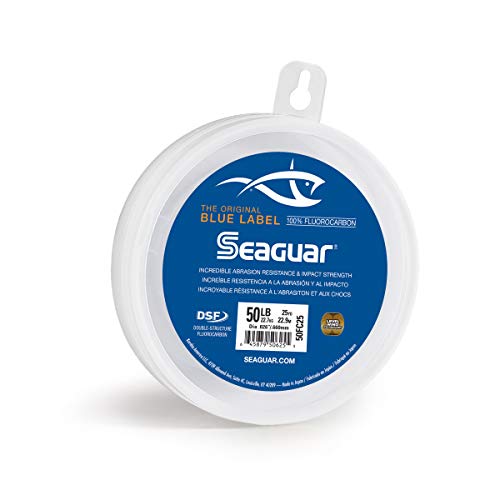 Seaguar 50fc25, Blue Label Salzwasser-Fluorkohlenstoffschnur, 0,66 cm Durchmesser, 22,7 kg getestet, 22,7 m, transparent, durchsichtig, 50-Pounds/25-Yards Seaguar 50fc25, Blue Label Salzwasser-Fluorkohlenstoffschnur, 0,66 cm Durchmesser, 22,7 kg getestet, 22,7 m, transparent, durchsichtig, 50-Pounds/25-Yards von Seaguar