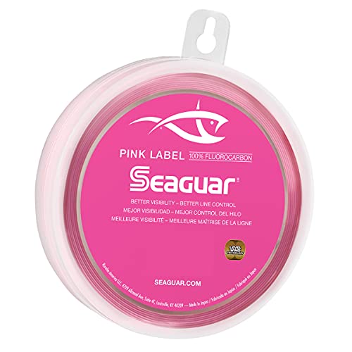 Seaguar Pink Label Fluorocarbon Fishing Leader Line - Hint of Pink for Better Visibility and Better Line Control, 100% Fluorocarbon, Minimal Stretch, Excellent Abrasion Resistance, 20 lb./22 yd. von Seaguar