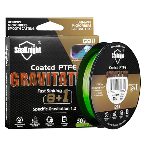 SeaKnight Gravity G9 9 Stränge geflochtene Angelschnur, schnell sinkend, 150 m/300 m Multifilament-PE-Leinen, 8 + 1 Fülldraht, glattes Salzwasser, langes Werfen, Meeresangeln, Karpfenangeln SeaKnight Gravity G9 9 Stränge geflochtene Angelschnur, schnell sinkend, 150 m/300 m Multifilament-PE-Leinen, 8 + 1 Fülldraht, glattes Salzwasser, langes Werfen, Meeresangeln, Karpfenangeln von Seaknight