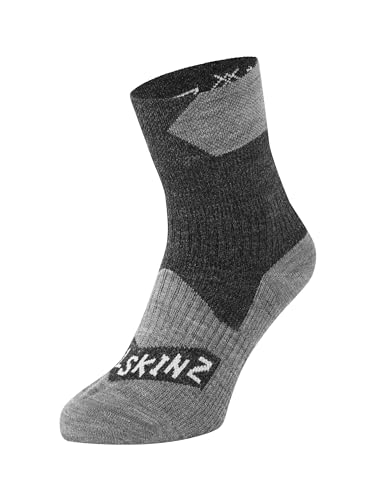 SealSkinz Unisex All Weather Ankle Socken, Black/Grey Marl, L EU von SealSkinz