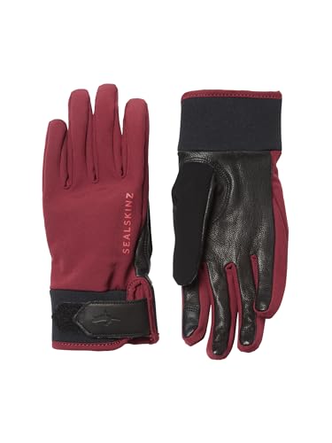 SEALSKINZ Allwetter Unisex Wasserdichter Isolierter Handschuh – Damen Passform, Schwarz/rot, S von SealSkinz