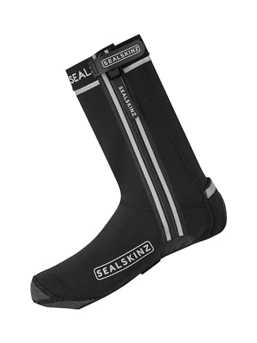 SEALSKINZ Barsham LED-Rad-Überschuhe, unisex, Allwetter, mit offener Sohle, schwarz, Größe M von SealSkinz