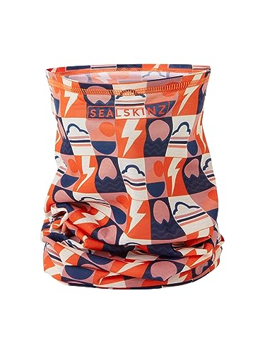 SEALSKINZ Harpley Nackenwärmer, aus Mikrofaser, wasserabweisend, modischer Schal, cremefarben-marineblau-orange-rosa, Einheitsgröße SEALSKINZ Harpley Nackenwärmer, aus Mikrofaser, wasserabweisend, modischer Schal, cremefarben-marineblau-orange-rosa, Einheitsgröße von SealSkinz